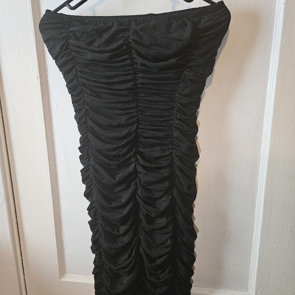 Torrid Black Strapless Ruched Dress Size 00X
